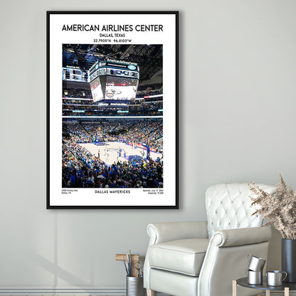 American Airlines Center Print, Dallas Mavericks Basketball Stadium Wall Art, Framed Canvas Prints Wall Art