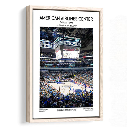 American Airlines Center Print, Dallas Mavericks Basketball Stadium Wall Art, Framed Canvas Prints Wall Art