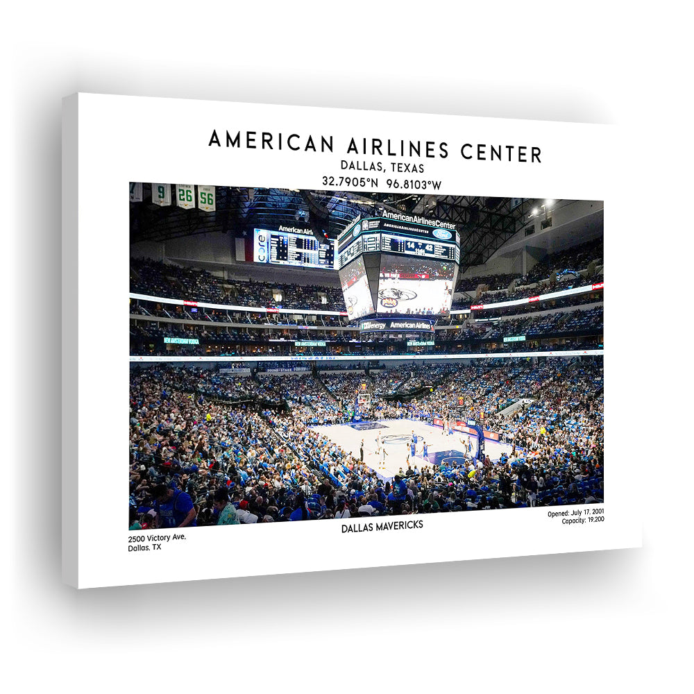 American Airlines Centre, Dallas Mavericks Basketball Stadium Wall Art Print, Canvas Print Wall Art, Man Cave Gift