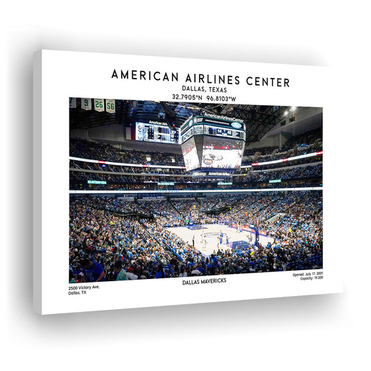 American Airlines Centre, Dallas Mavericks Basketball Stadium Wall Art Print, Canvas Print Wall Art, Man Cave Gift