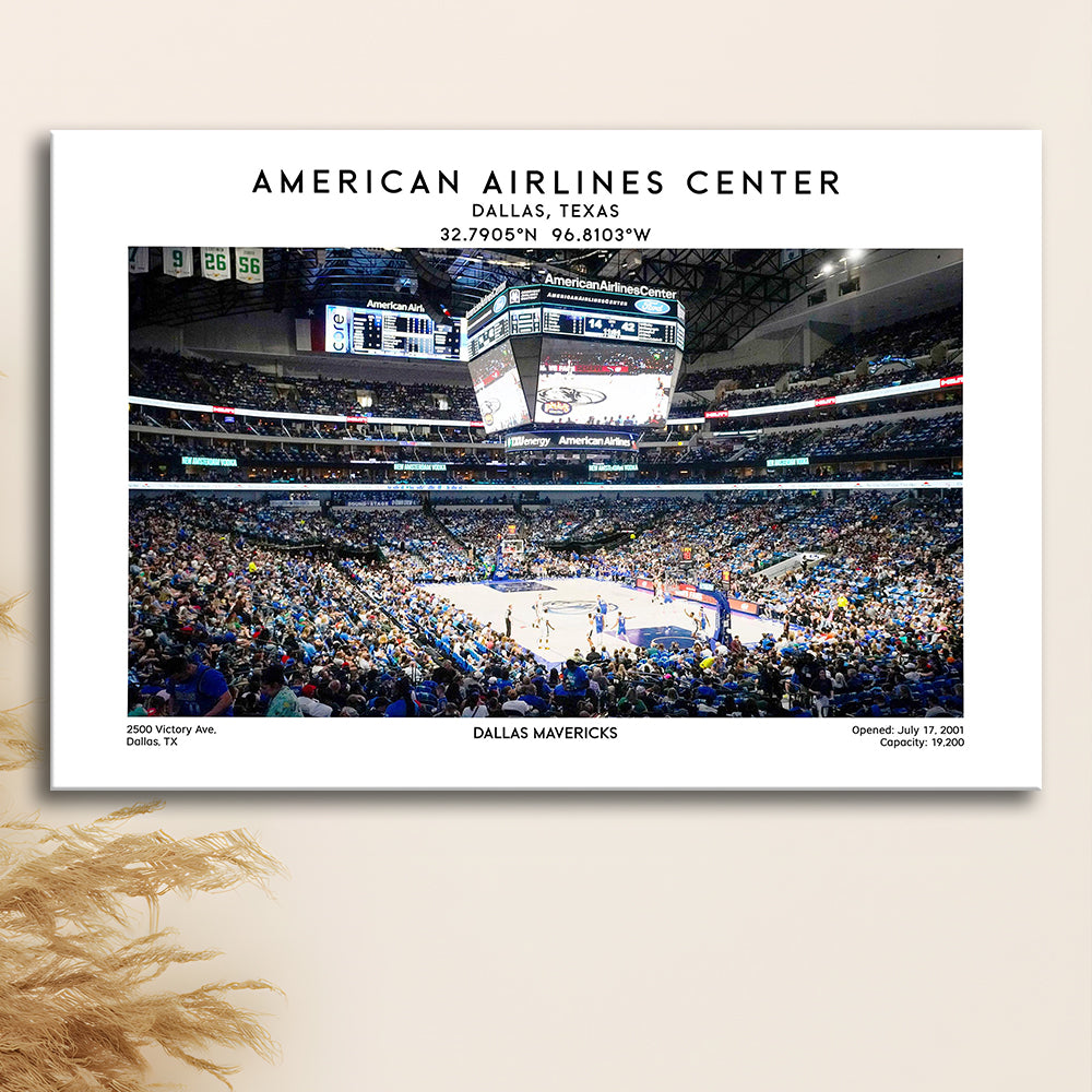 American Airlines Centre, Dallas Mavericks Basketball Stadium Wall Art Print, Canvas Print Wall Art, Man Cave Gift