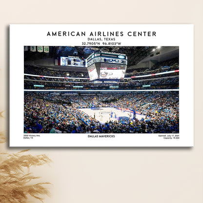 American Airlines Centre, Dallas Mavericks Basketball Stadium Wall Art Print, Canvas Print Wall Art, Man Cave Gift