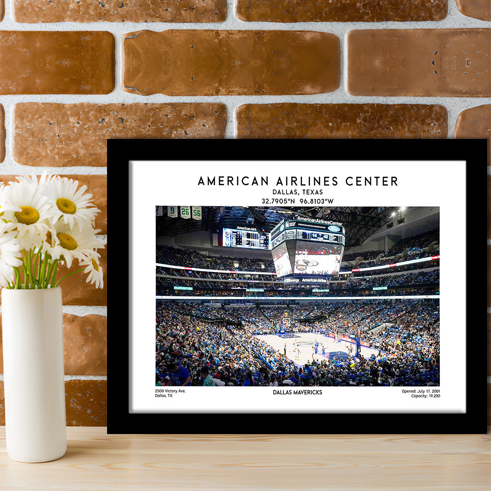 American Airlines Centre, Dallas Mavericks Basketball Stadium Wall Art Print, Framed Art Print Wall Decor