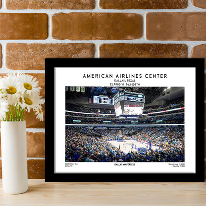 American Airlines Centre, Dallas Mavericks Basketball Stadium Wall Art Print, Framed Art Print Wall Decor
