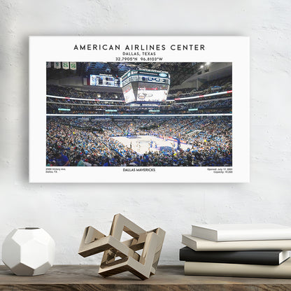 American Airlines Centre, Dallas Mavericks Basketball Stadium Wall Art Print, Canvas Print Wall Art, Man Cave Gift