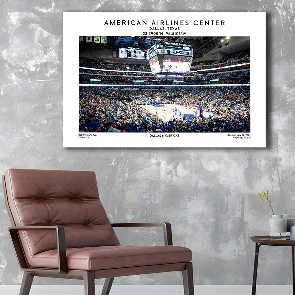 American Airlines Centre, Dallas Mavericks Basketball Stadium Wall Art Print, Canvas Print Wall Art, Man Cave Gift
