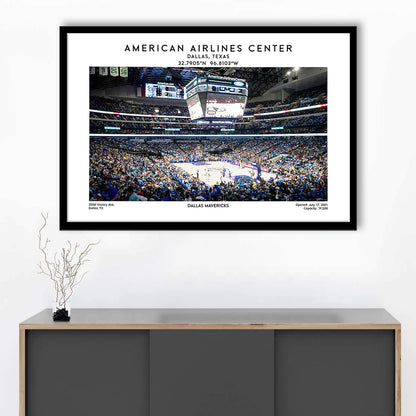 American Airlines Centre, Dallas Mavericks Basketball Stadium Wall Art Print, Framed Art Print Wall Decor