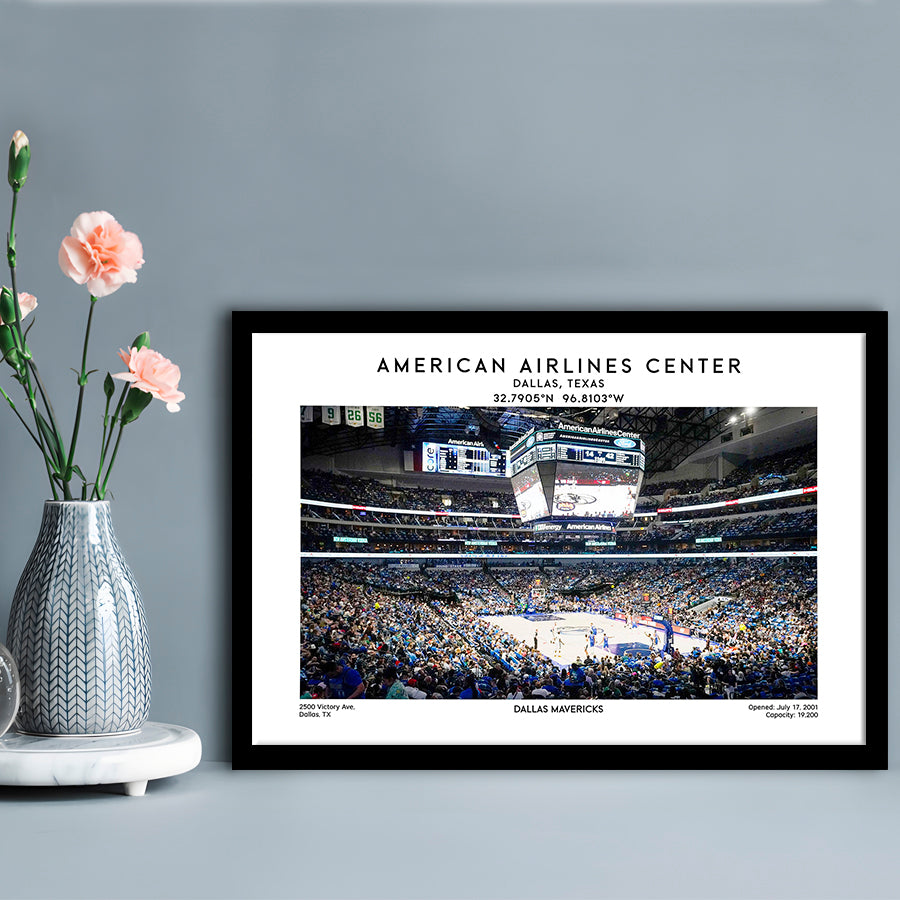 American Airlines Centre, Dallas Mavericks Basketball Stadium Wall Art Print, Framed Art Print Wall Decor