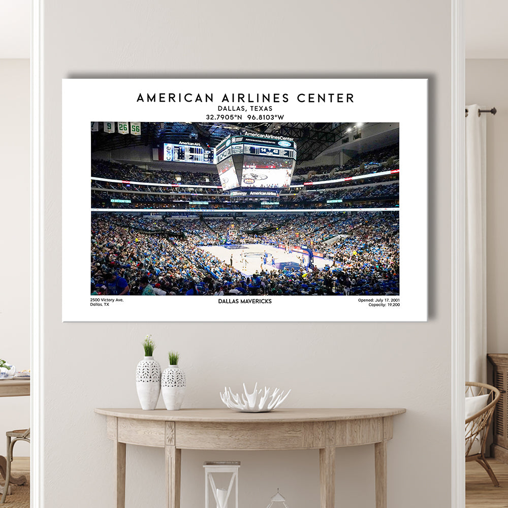 American Airlines Centre, Dallas Mavericks Basketball Stadium Wall Art Print, Canvas Print Wall Art, Man Cave Gift