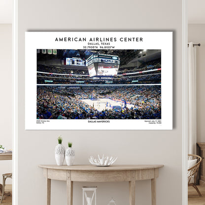 American Airlines Centre, Dallas Mavericks Basketball Stadium Wall Art Print, Canvas Print Wall Art, Man Cave Gift