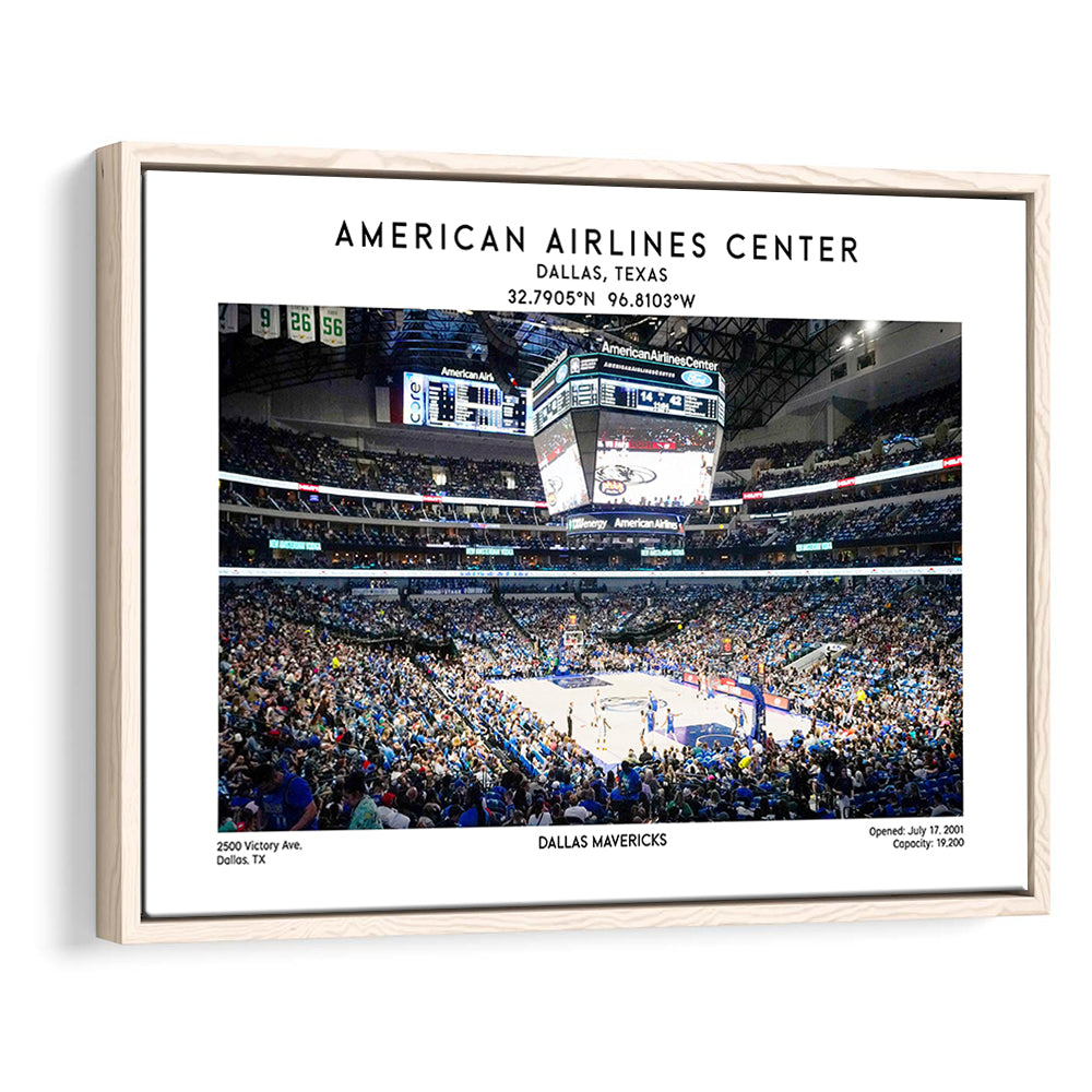 American Airlines Centre, Dallas Mavericks Basketball Stadium Wall Art Print, Framed Canvas Print Wall Art