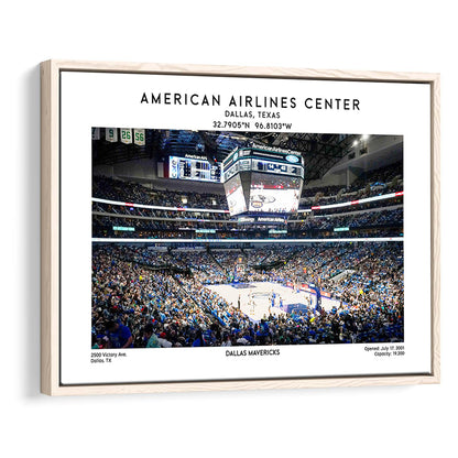 American Airlines Centre, Dallas Mavericks Basketball Stadium Wall Art Print, Framed Canvas Print Wall Art