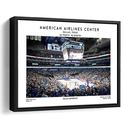 American Airlines Centre, Dallas Mavericks Basketball Stadium Wall Art Print, Framed Canvas Print Wall Art