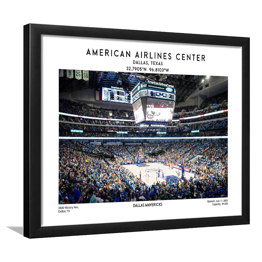 American Airlines Centre, Dallas Mavericks Basketball Stadium Wall Art Print, Framed Art Print Wall Decor