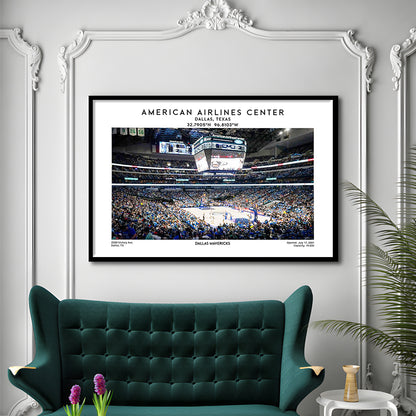 American Airlines Centre, Dallas Mavericks Basketball Stadium Wall Art Print, Framed Art Print Wall Decor