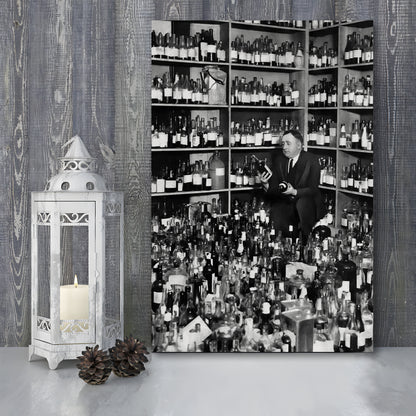 American Alcohol Prohibition Print,Black and White, Bar Print, Cocktail Wall Art, Canvas Print Wall Art