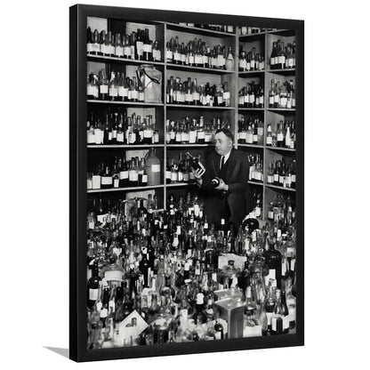 American Alcohol Prohibition Print, 1920s, Black and White, Bar Print, Cocktail Wall Art, Framed Art Print Wall Decor