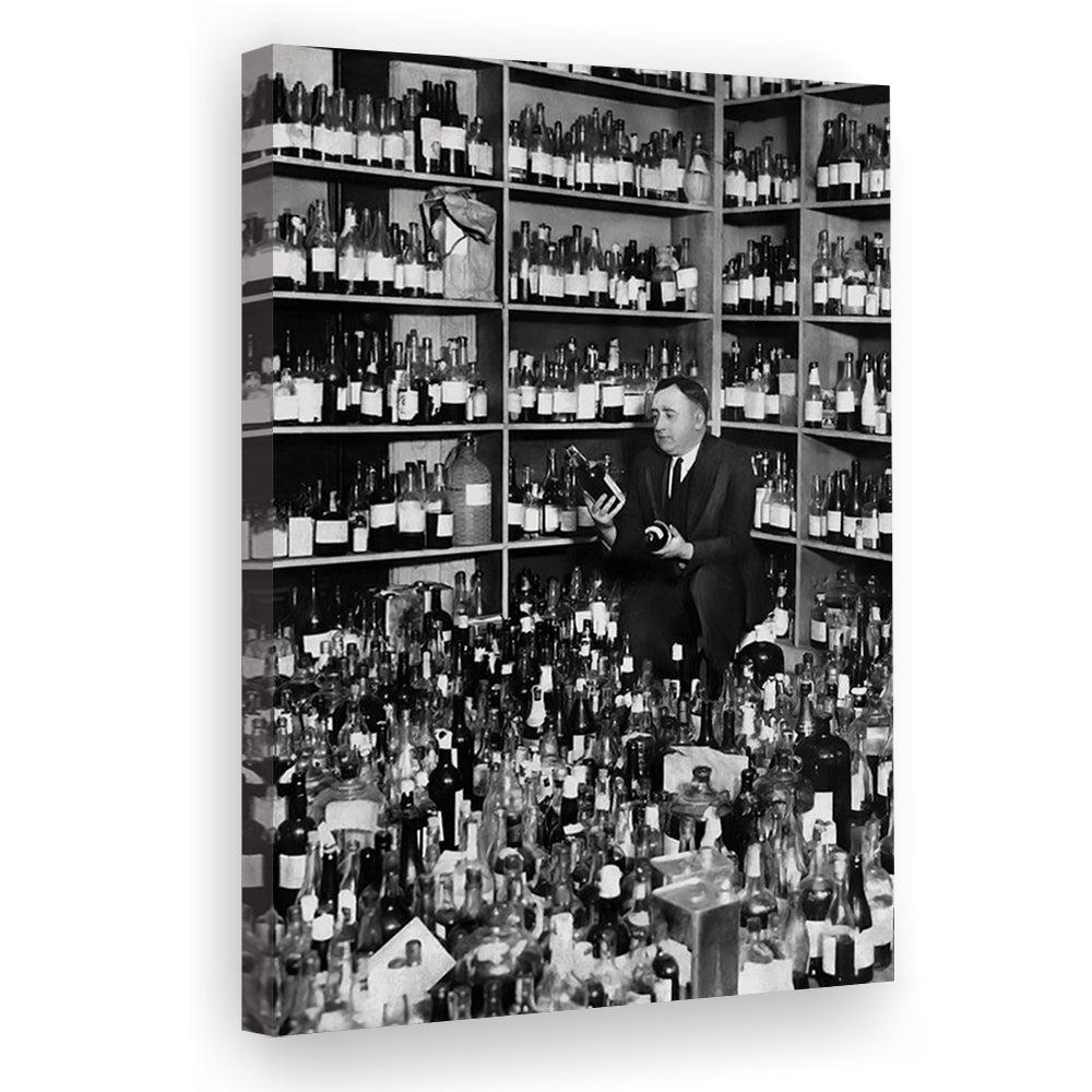 American Alcohol Prohibition Print,Black and White, Bar Print, Cocktail Wall Art, Canvas Print Wall Art