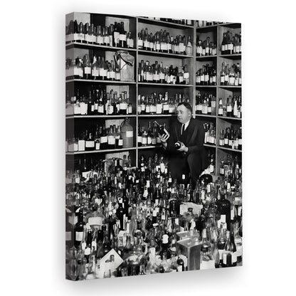 American Alcohol Prohibition Print,Black and White, Bar Print, Cocktail Wall Art, Canvas Print Wall Art