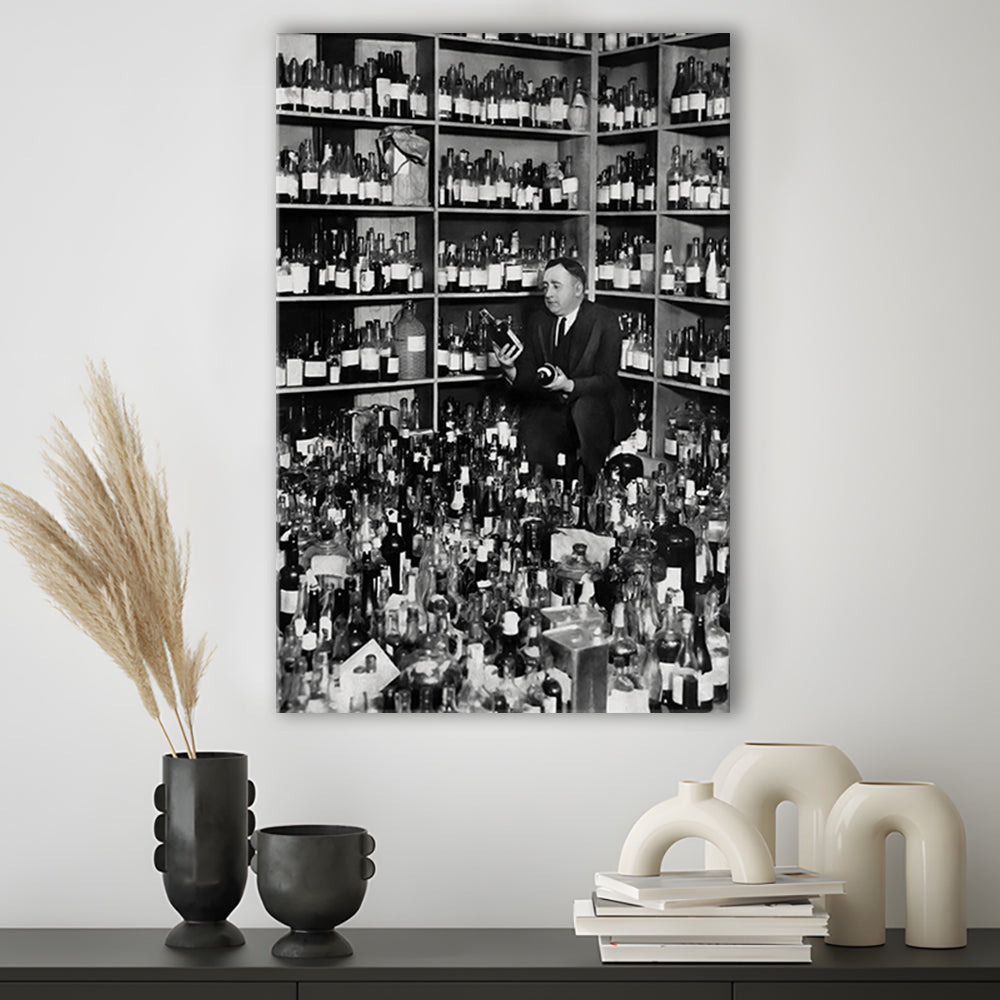 American Alcohol Prohibition Print,Black and White, Bar Print, Cocktail Wall Art, Canvas Print Wall Art