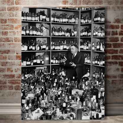 American Alcohol Prohibition Print,Black and White, Bar Print, Cocktail Wall Art, Canvas Print Wall Art