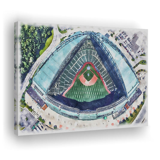 American Family Field WaterColor, Milwaukee, Wisconsin Baseball, Sport Art, Gifts for him, Canvas Print Wall Art