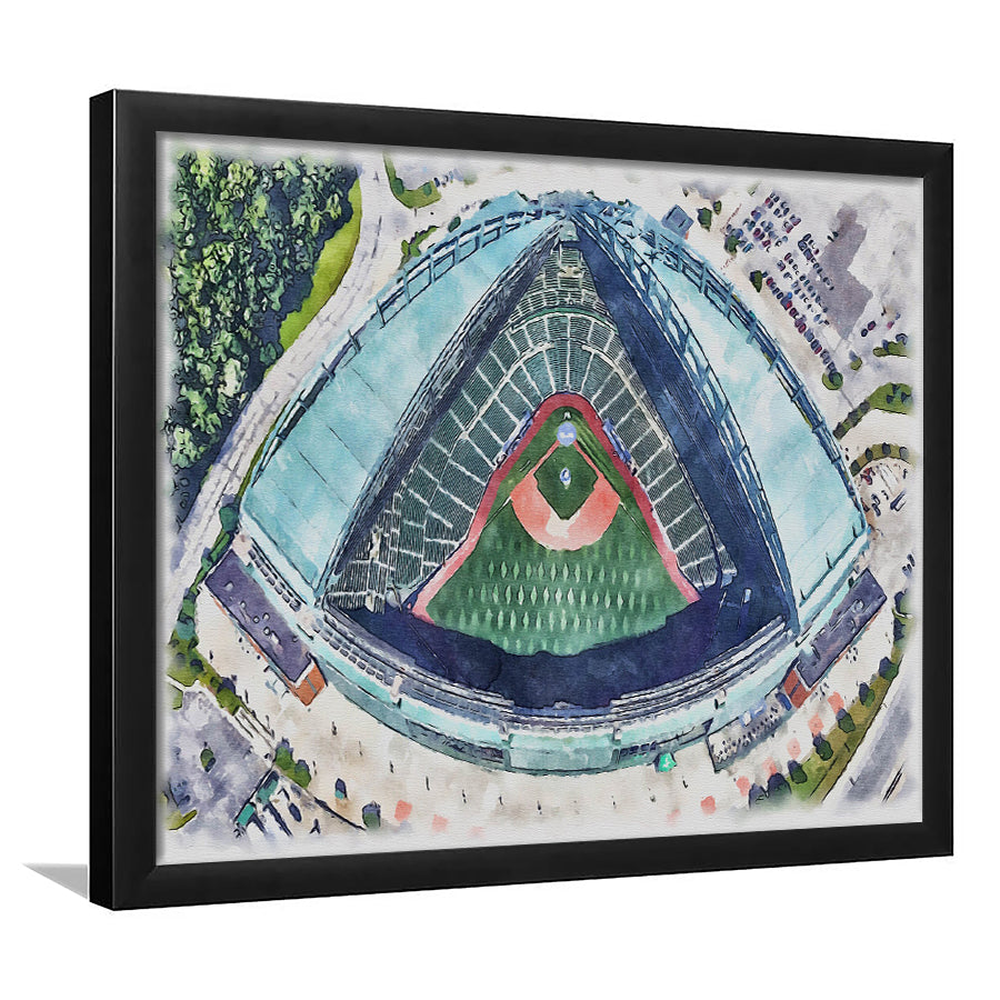American Family Field WaterColor, Milwaukee, Wisconsin Baseball, Sport Gift Art, Framed Art Print Wall Decor