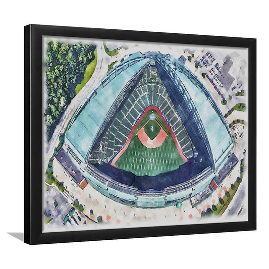 American Family Field WaterColor, Milwaukee, Wisconsin Baseball, Sport Gift Art, Framed Art Print Wall Decor