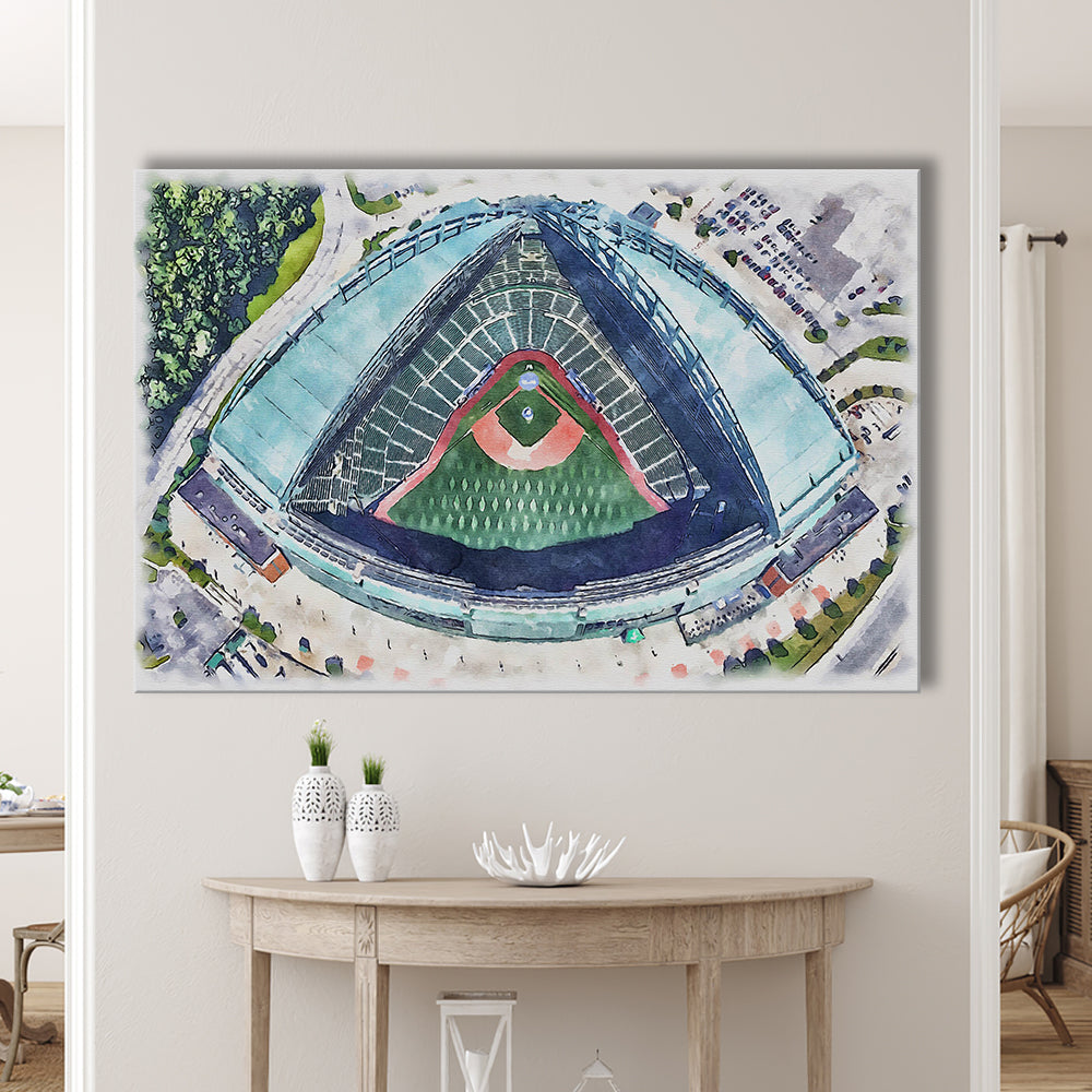American Family Field WaterColor, Milwaukee, Wisconsin Baseball, Sport Art, Gifts for him, Canvas Print Wall Art
