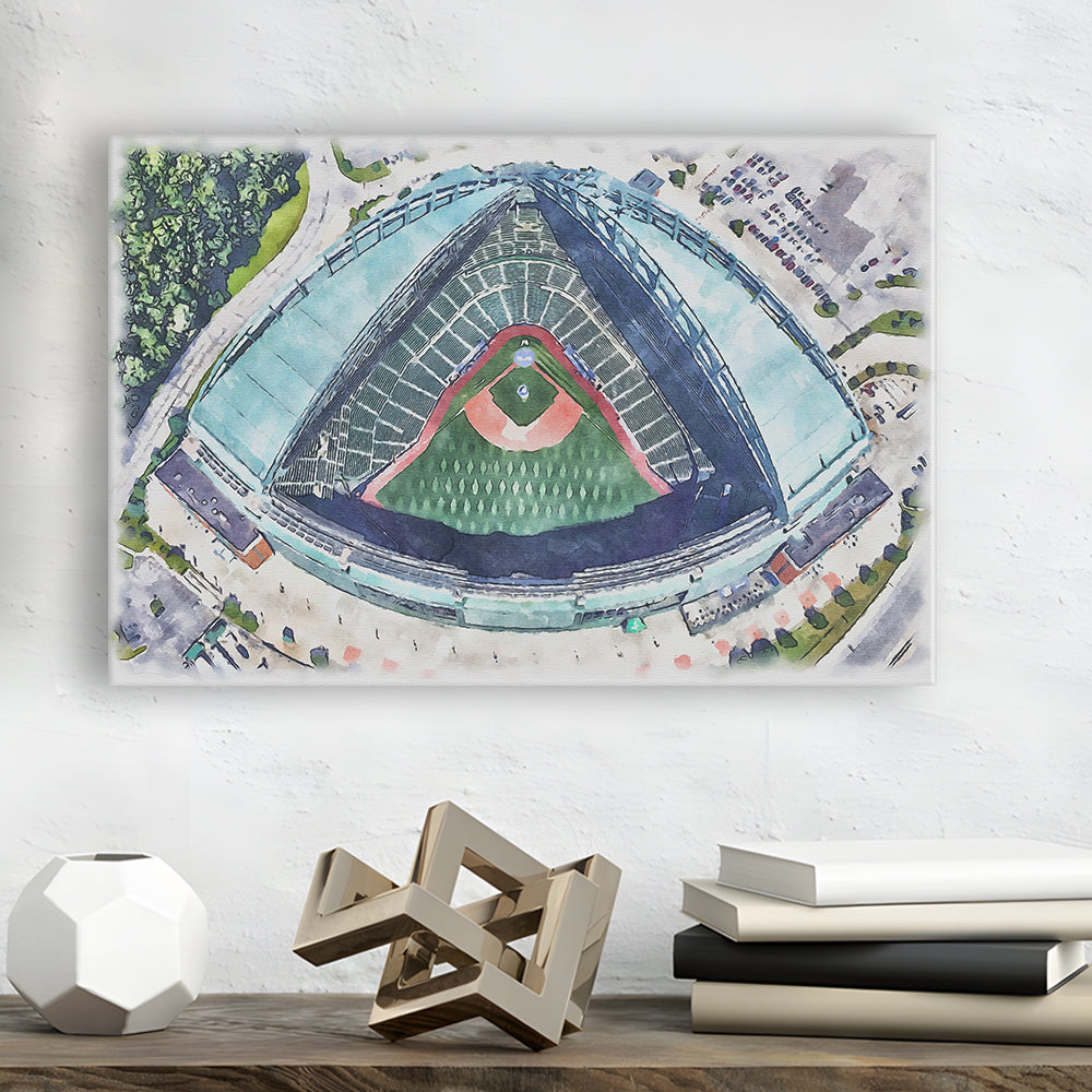 American Family Field WaterColor, Milwaukee, Wisconsin Baseball, Sport Art, Gifts for him, Canvas Print Wall Art