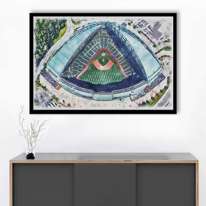 American Family Field WaterColor, Milwaukee, Wisconsin Baseball, Sport Gift Art, Framed Art Print Wall Decor