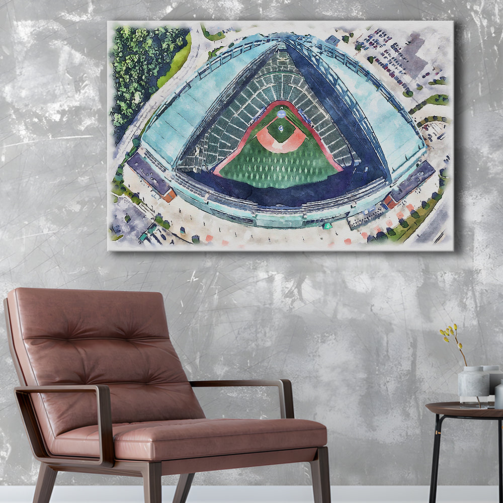 American Family Field WaterColor, Milwaukee, Wisconsin Baseball, Sport Art, Gifts for him, Canvas Print Wall Art