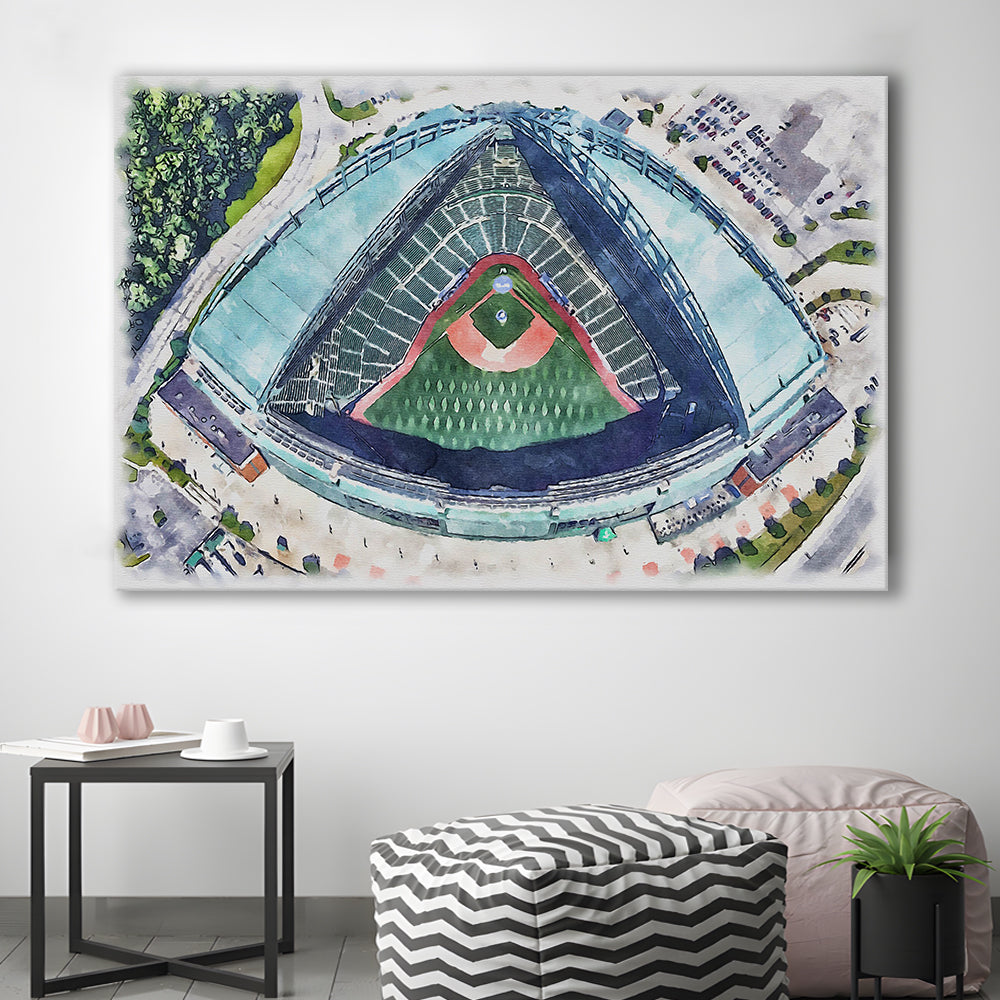 American Family Field WaterColor, Milwaukee, Wisconsin Baseball, Sport Art, Gifts for him, Canvas Print Wall Art