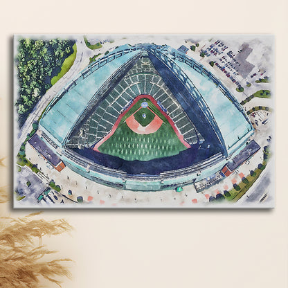 American Family Field WaterColor, Milwaukee, Wisconsin Baseball, Sport Art, Gifts for him, Canvas Print Wall Art