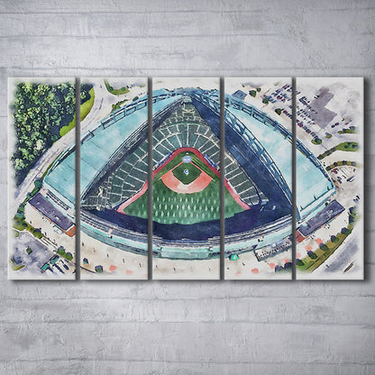 American Family Field WaterColor, Milwaukee, Wisconsin Baseball, Sport Art, Extra Large Canvas Print Wall Art