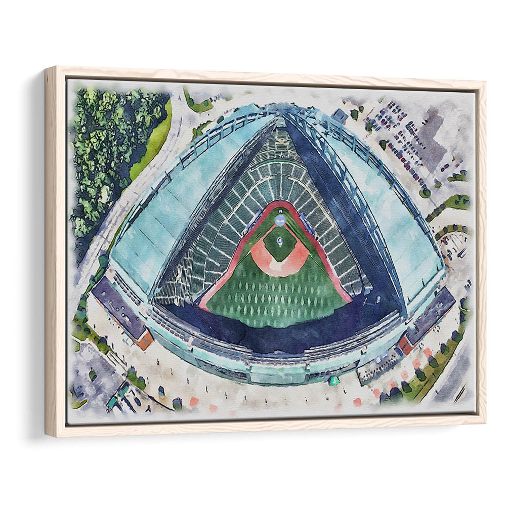 American Family Field WaterColor, Milwaukee, Wisconsin Baseball, Sport Gift Art, Framed Canvas Print Wall Art
