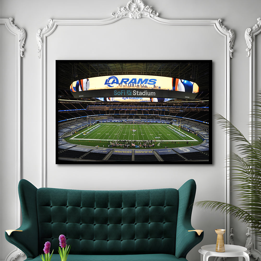 American Football, Stadium Canvas, Sport Art, Gift for him, Framed Art Print Wall Decor, Picture Framed