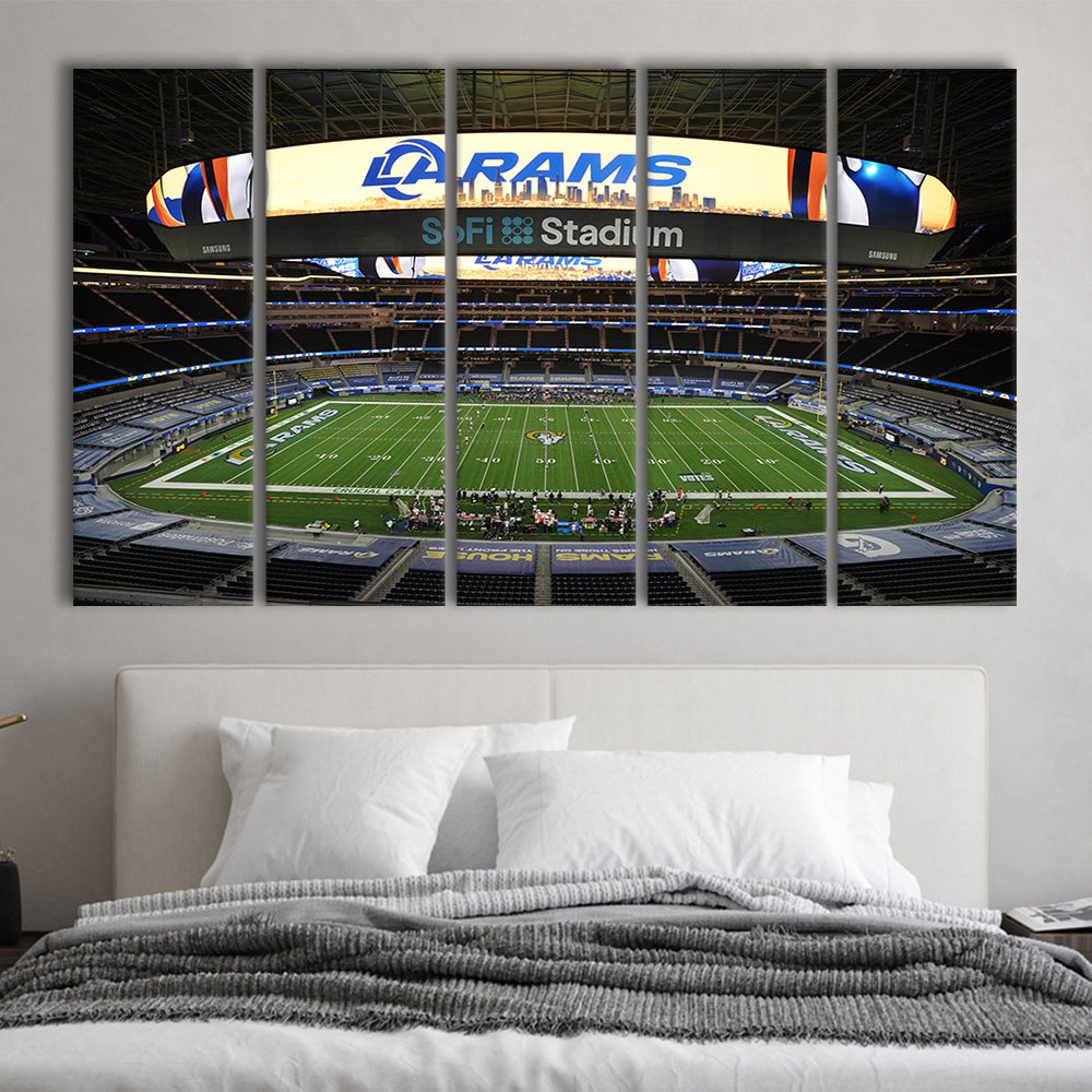 American Football, Stadium Canvas, Sport Art, 5 Panel B, Extra Large Canvas, Canvas Print Wall Art