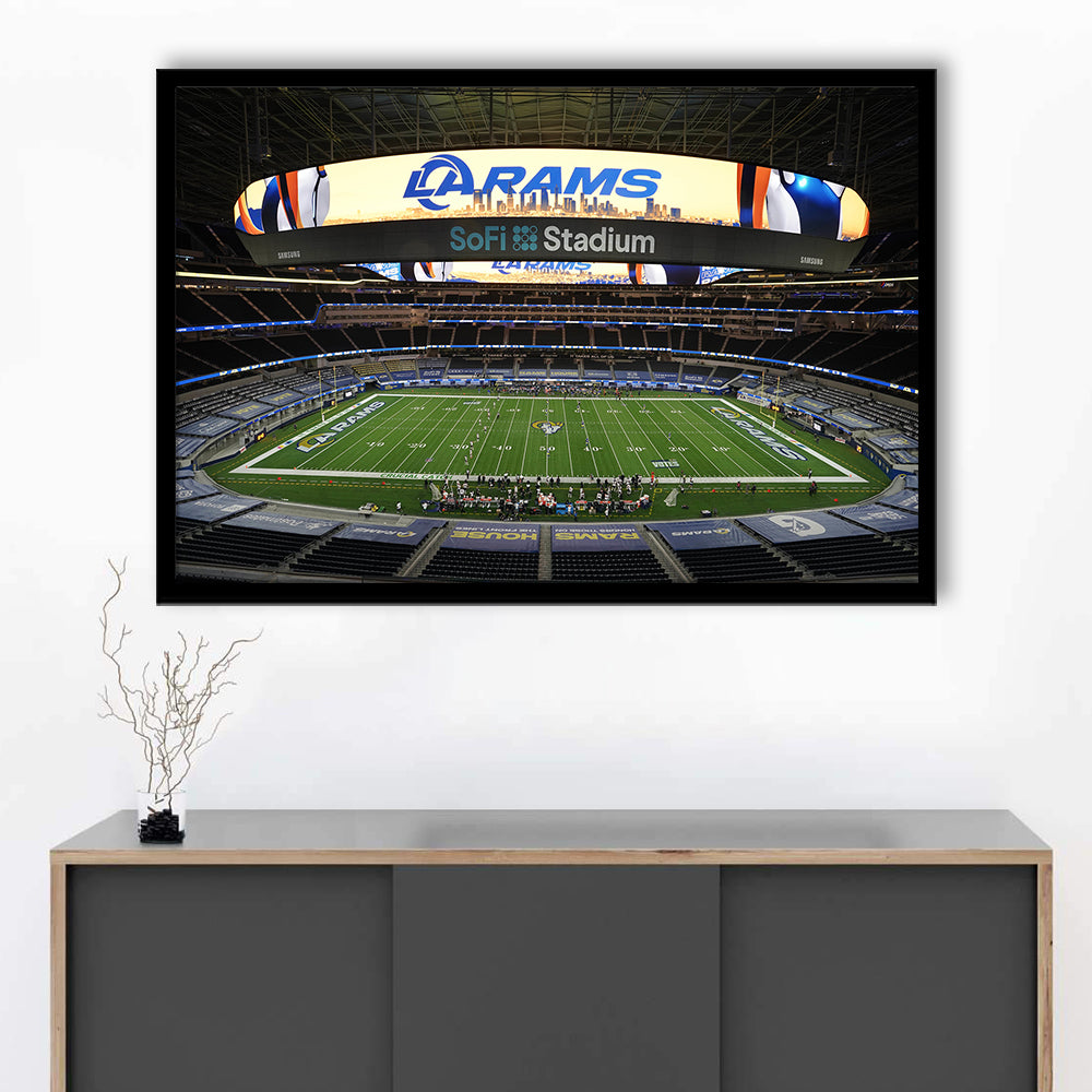 American Football, Stadium Canvas, Sport Art, Gift for him, Framed Art Print Wall Decor, Picture Framed