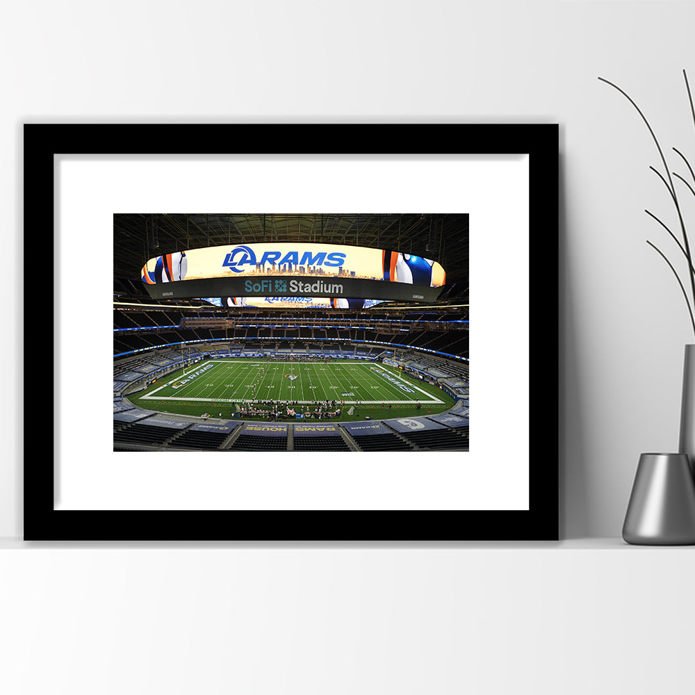 American Football, Stadium Canvas, Sport Art, Gift for him, White Border Framed Art Print Wall Decor