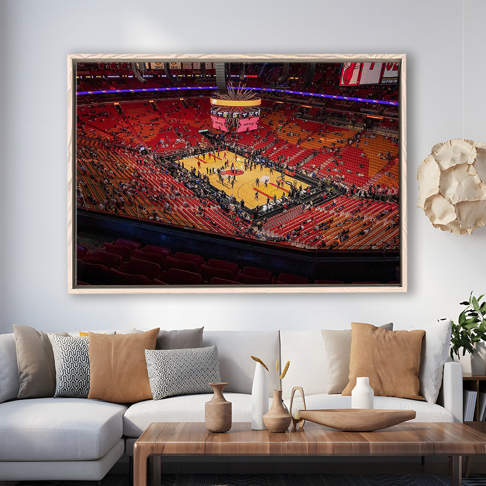 American Heat Airline, Stadium Canvas, Sport Art, Framed Canvas Print Wall Art, Floating Frame