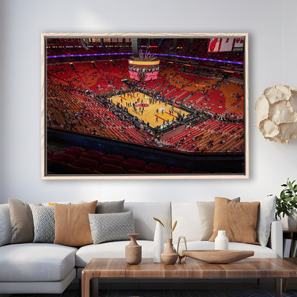 American Heat Airline, Stadium Canvas, Sport Art, Framed Canvas Print Wall Art, Floating Frame