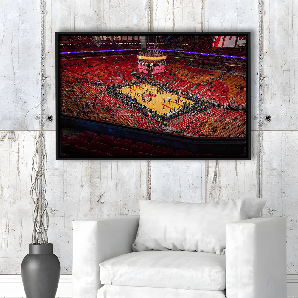 American Heat Airline, Stadium Canvas, Sport Art, Framed Canvas Print Wall Art, Floating Frame