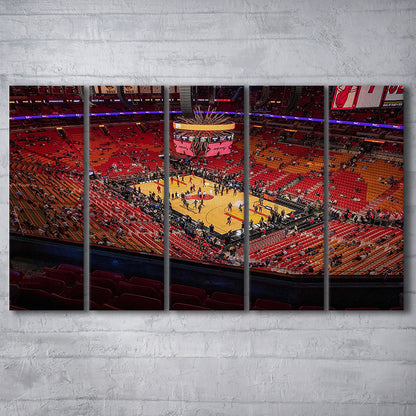 American Heat Airline, Stadium Canvas, Sport Art, 5 Panel B, Extra Large Canvas, Canvas Print Wall Art