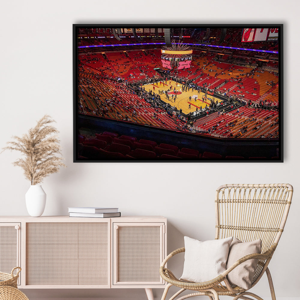 American Heat Airline, Stadium Canvas, Sport Art, Framed Canvas Print Wall Art, Floating Frame