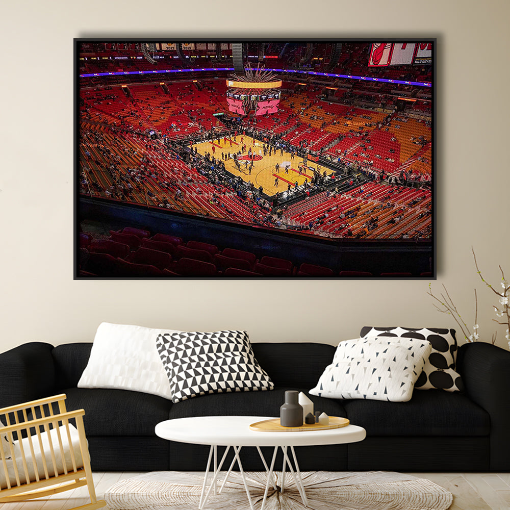 American Heat Airline, Stadium Canvas, Sport Art, Framed Canvas Print Wall Art, Floating Frame
