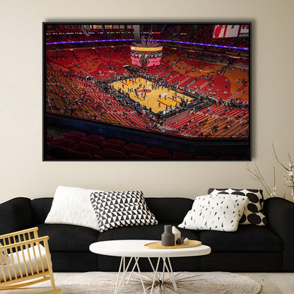 American Heat Airline, Stadium Canvas, Sport Art, Framed Canvas Print Wall Art, Floating Frame