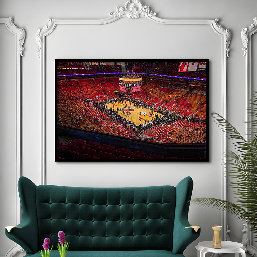 American Heat Airline, Stadium Canvas, Sport Art, Gift for him, Framed Art Print Wall Decor, Picture Framed