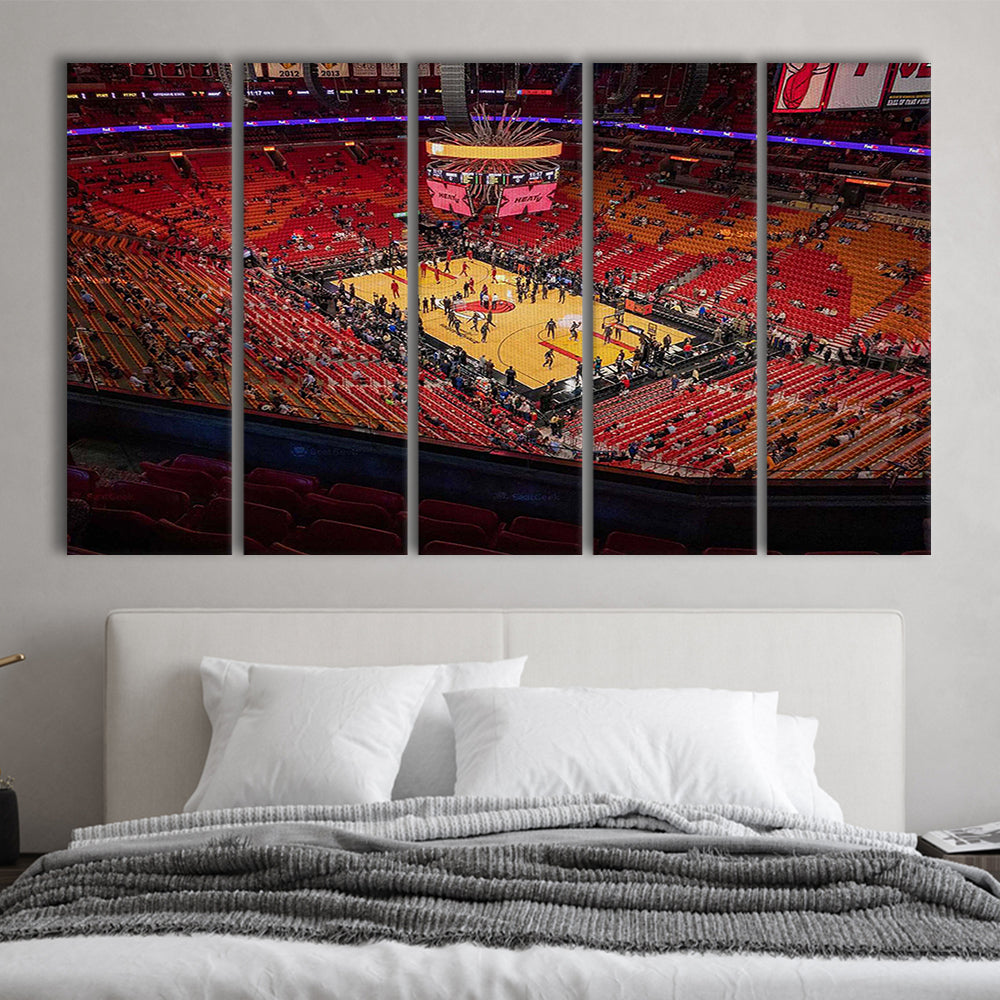American Heat Airline, Stadium Canvas, Sport Art, 5 Panel B, Extra Large Canvas, Canvas Print Wall Art
