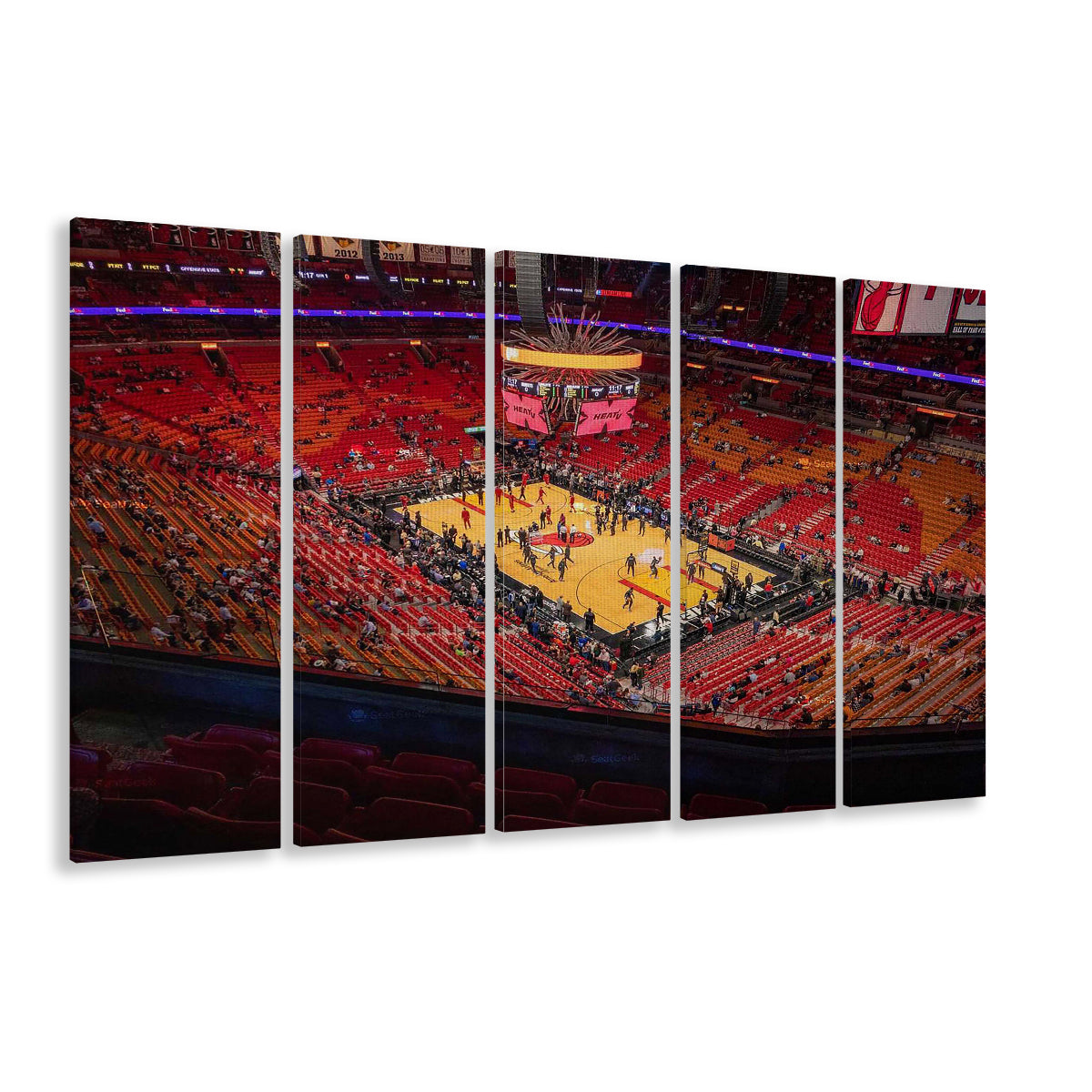 American Heat Airline, Stadium Canvas, Sport Art, 5 Panel B, Extra Large Canvas, Canvas Print Wall Art